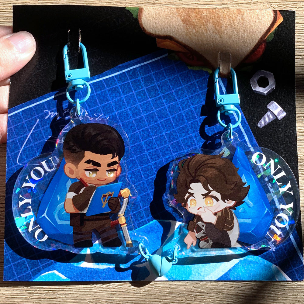 Arcane Jayvik - Magnetic Heart Acrylic Keychain Set