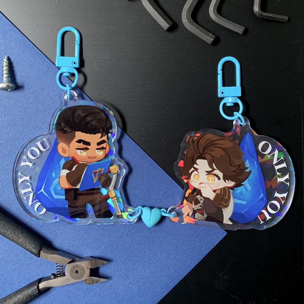 Arcane Jayvik - Magnetic Heart Acrylic Keychain Set