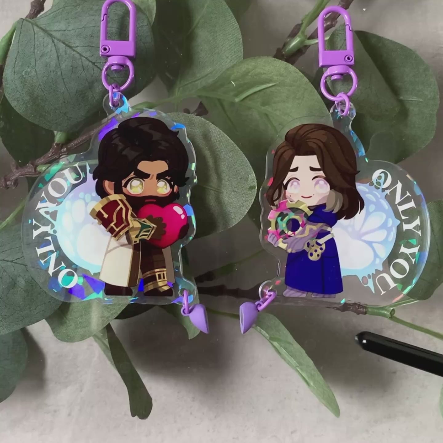 Arcane Jayvik - Magnetic Heart Acrylic Keychain Set